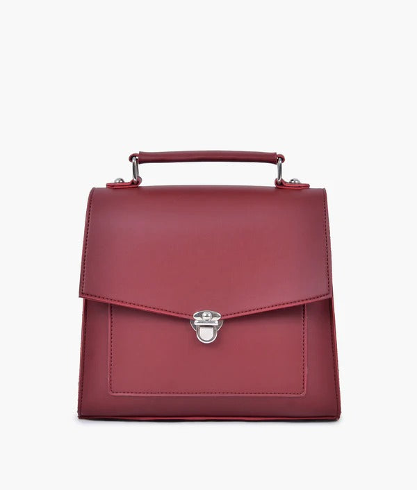 Maroon Leather Crossbody Bag for Women