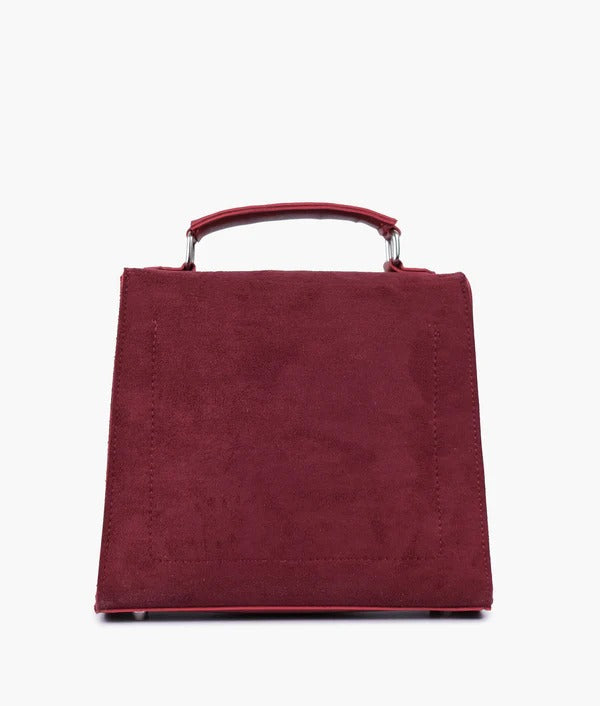 Suede Maroon Leather Crossbody Bag for Women