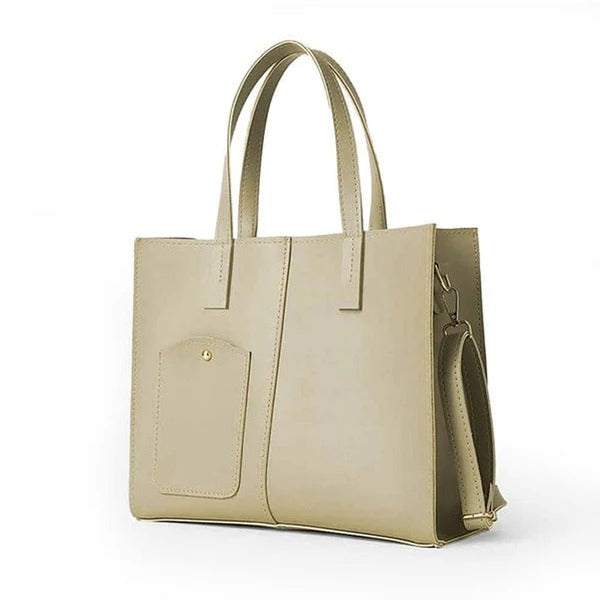 Skin Color Side Pocket Handbag for Women